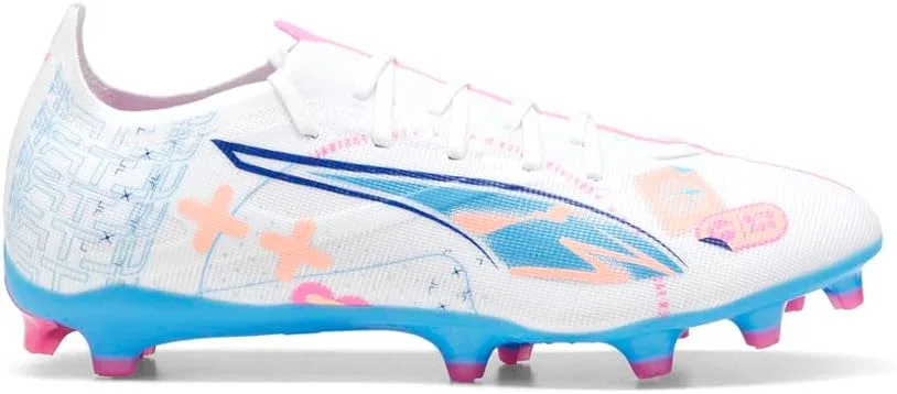 Мужские кроссовки PUMA Ultra 5 Match Vol. Up Fg/Ag, Puma White Luminous Blue Gift Pink Fizzy Melon