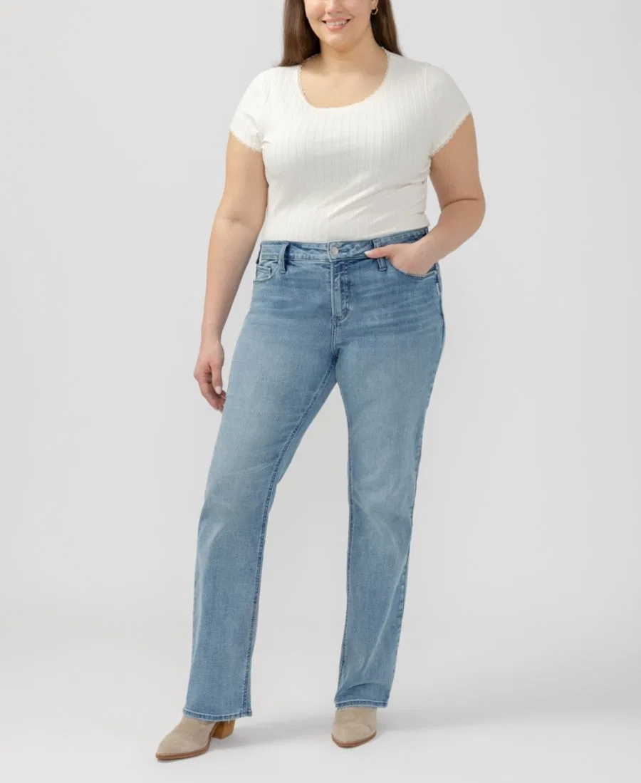 Джинсы клеш с завышенной талией Elyse Plus Size Silver Jeans Co., Backstage — фото 2