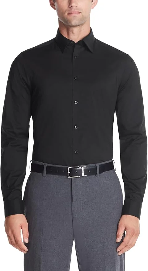 Мужская рубашка Calvin Klein Slim Fit Stretch Flex с воротником, Black