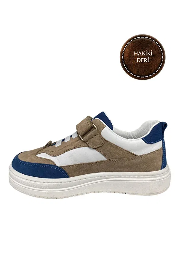 Детские туфли для мальчиков на липучке Şenler Bebe World Kids, Brown White Navy Blue — фото 3