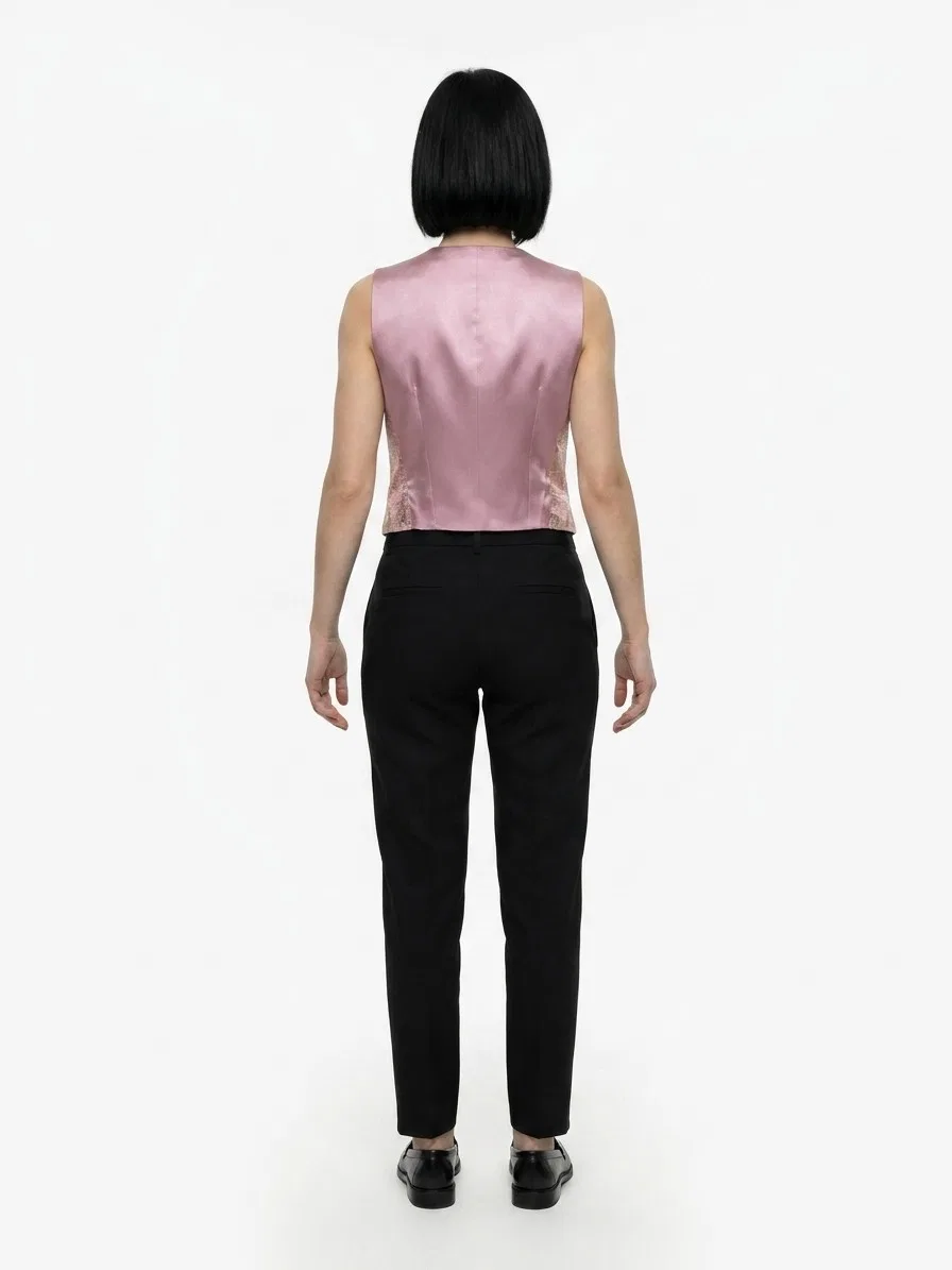 Женский жилет с металлическим блеском Pink Elastane Waistcoat Dolce & Gabbana, Pink — фото 2