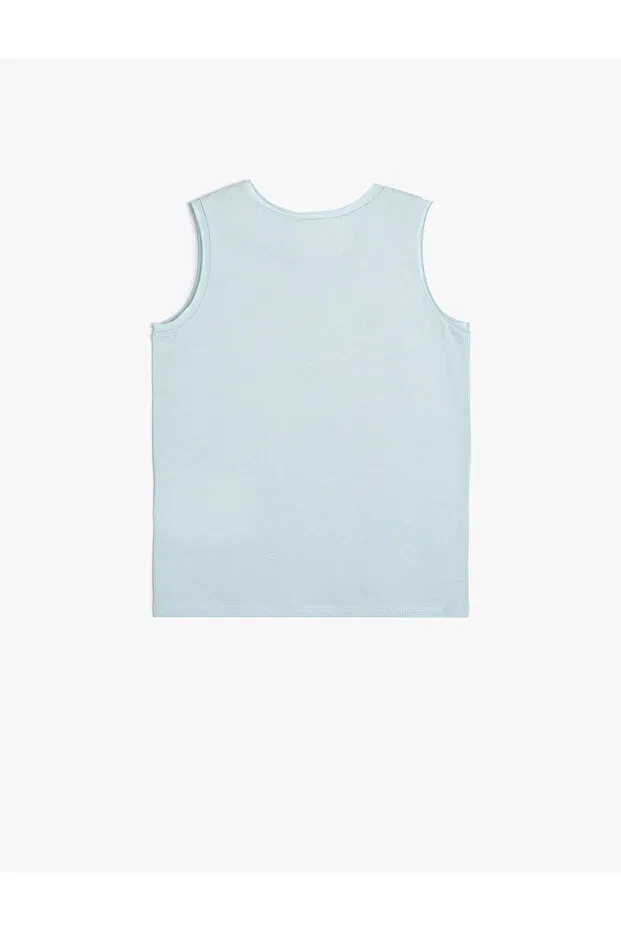 Детское для мальчиков белье с принтом Athlete shark printed sleeveless cotton Koton, Blue — фото 2