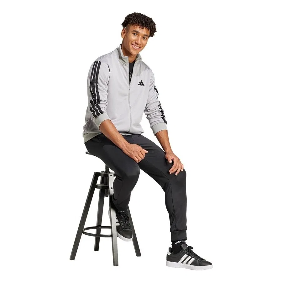 Спортивный комплект из футера с 3 полосками adidas, Серый — фото 3