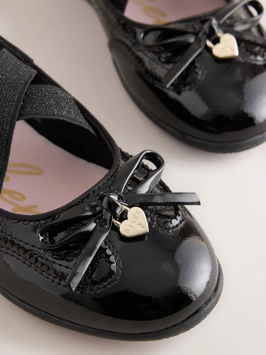 Балетки Baker by Ted Baker 'Back to School' черного цвета — фото 4