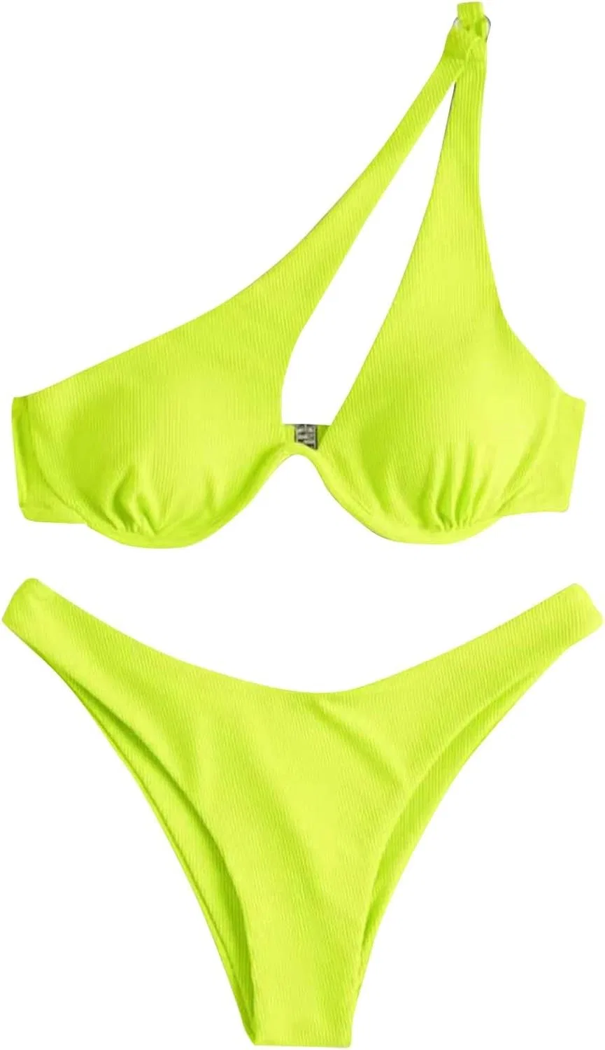 Женский бикини-комплект с вырезами Ribbed, Yellow