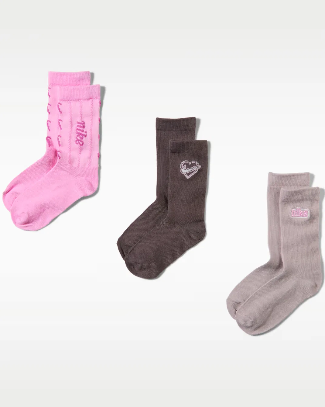 Детские носки средней высоты (3 пары) Nike Juxta-Girl, Pink Rise