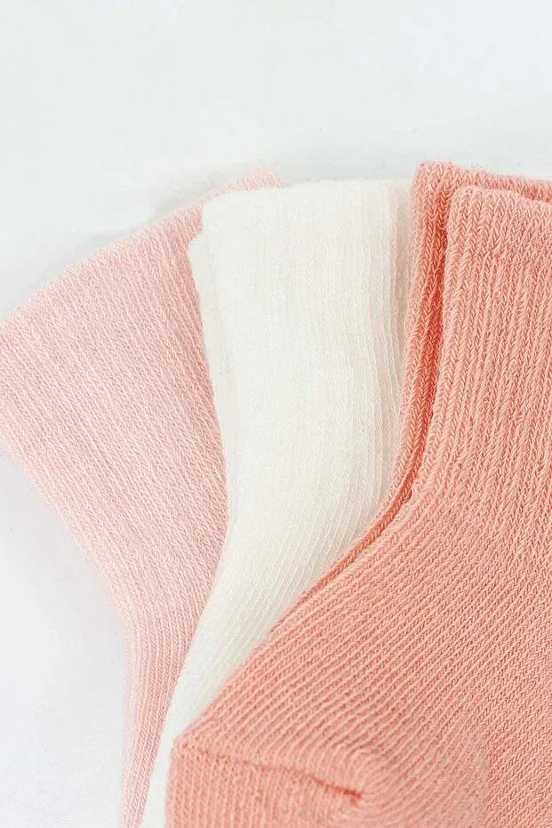 Детские носки для девочек хлопковые 3 пары Bistyle, Pink — фото 3