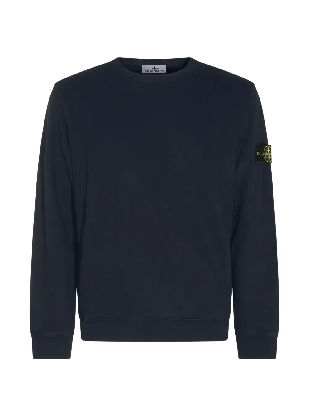 Свитер с круглым вырезом и нашивкой-логотипом Stone Island, синий