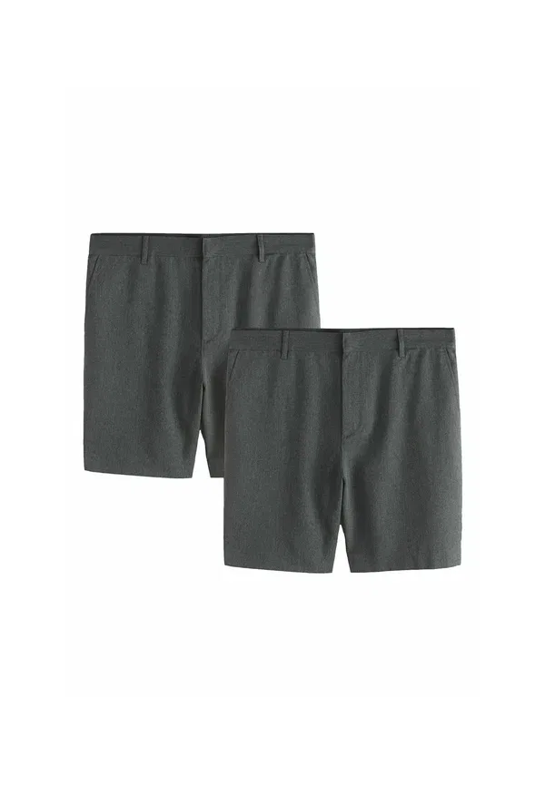 Шорты из полиэстера и вискозы Regular fit - plain front smart shorts 2 pack, Next, серый — фото 4