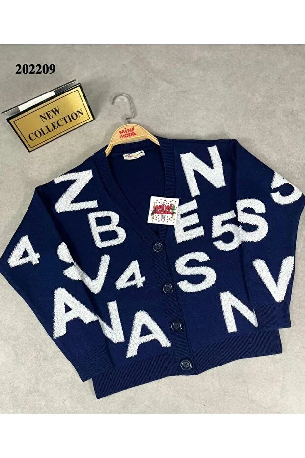Детский кардиган с принтом Minimoda Kids, Navy Blue — фото 3