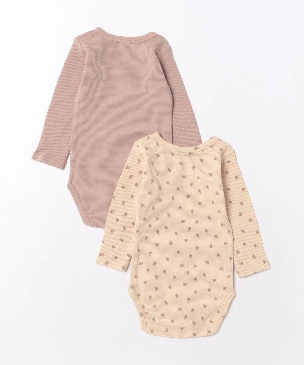 Детский комплект боди с длинным рукавомWaffle Bodysuit ARCHIVER, Mauve/Blossom — фото 2