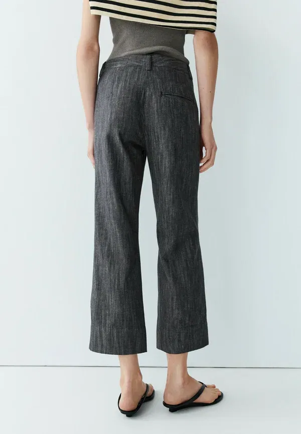 Брюки из лиоцелла Trousers Massimo Dutti, Blue-grey, серый — фото 3