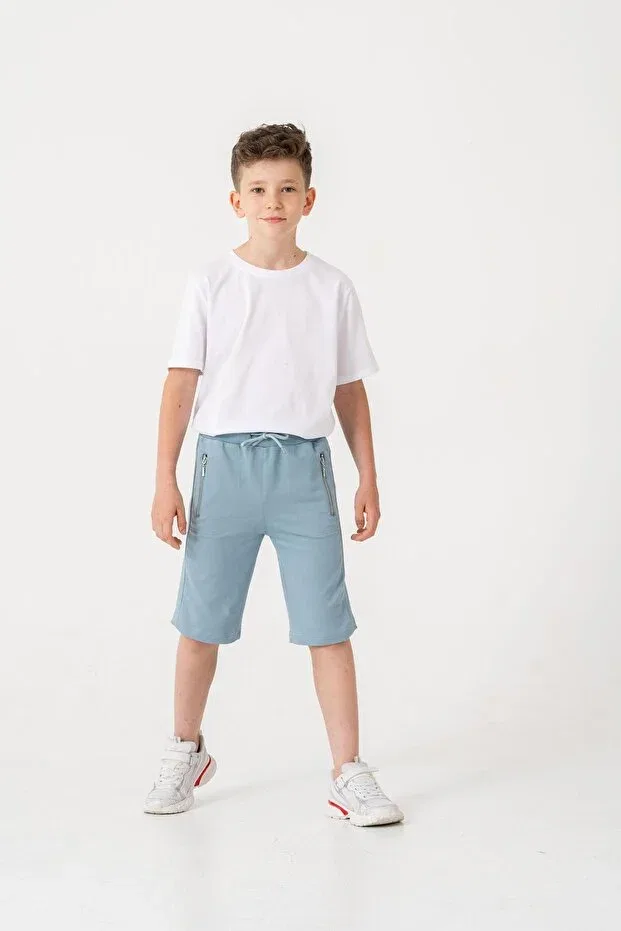 Детские шорты для мальчиков с поясом Mışıl Kids, Petrol