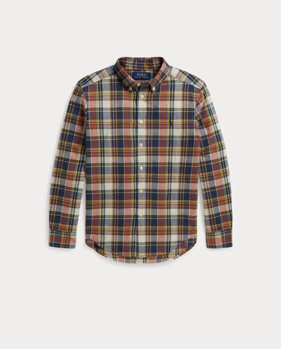 Детская рубашка для мальчиков из хлопкового мадраса Polo Ralph Lauren, Multicolor — фото 4