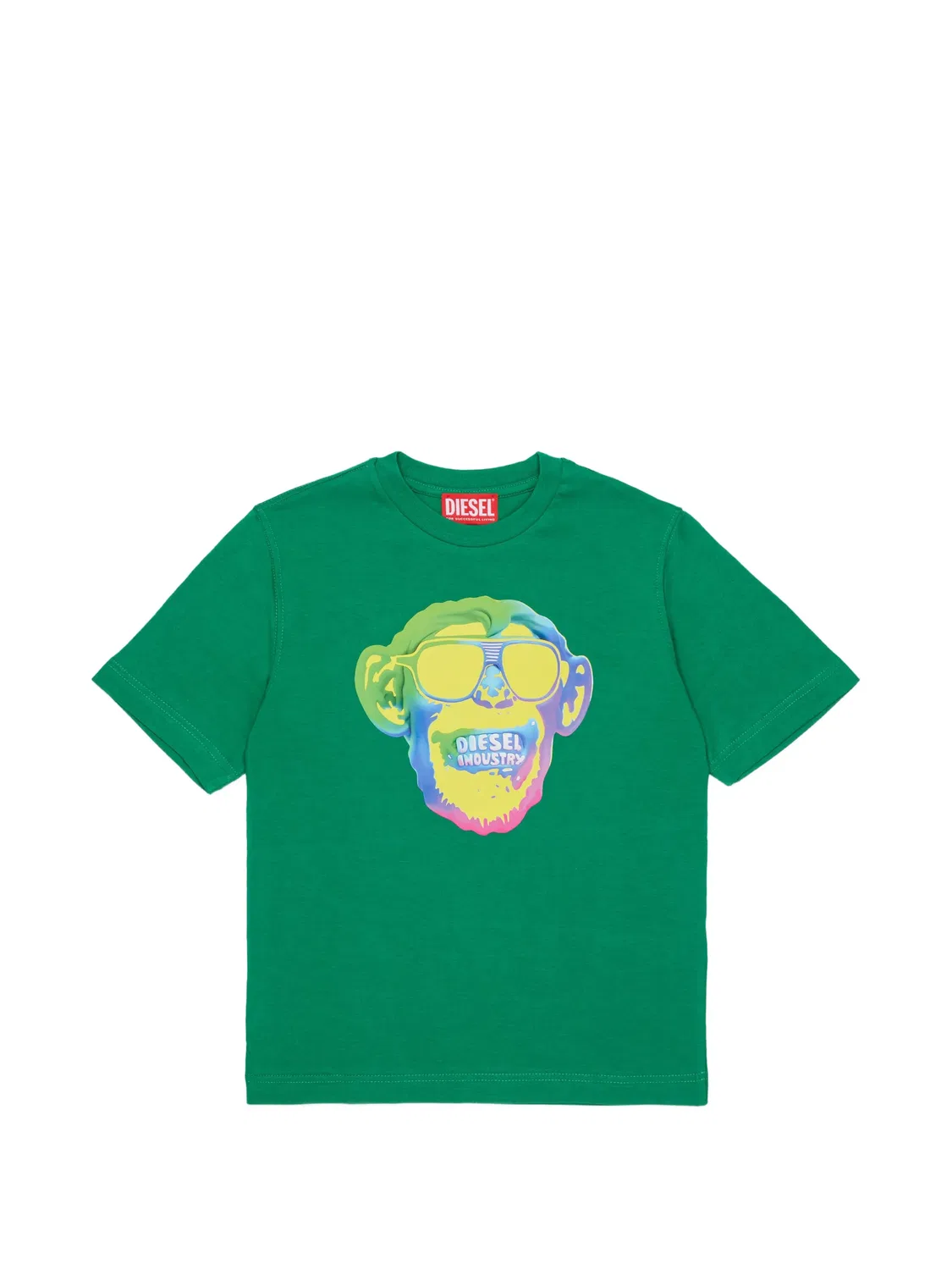 Футболка с графичным принтом Diesel Kids, зеленый