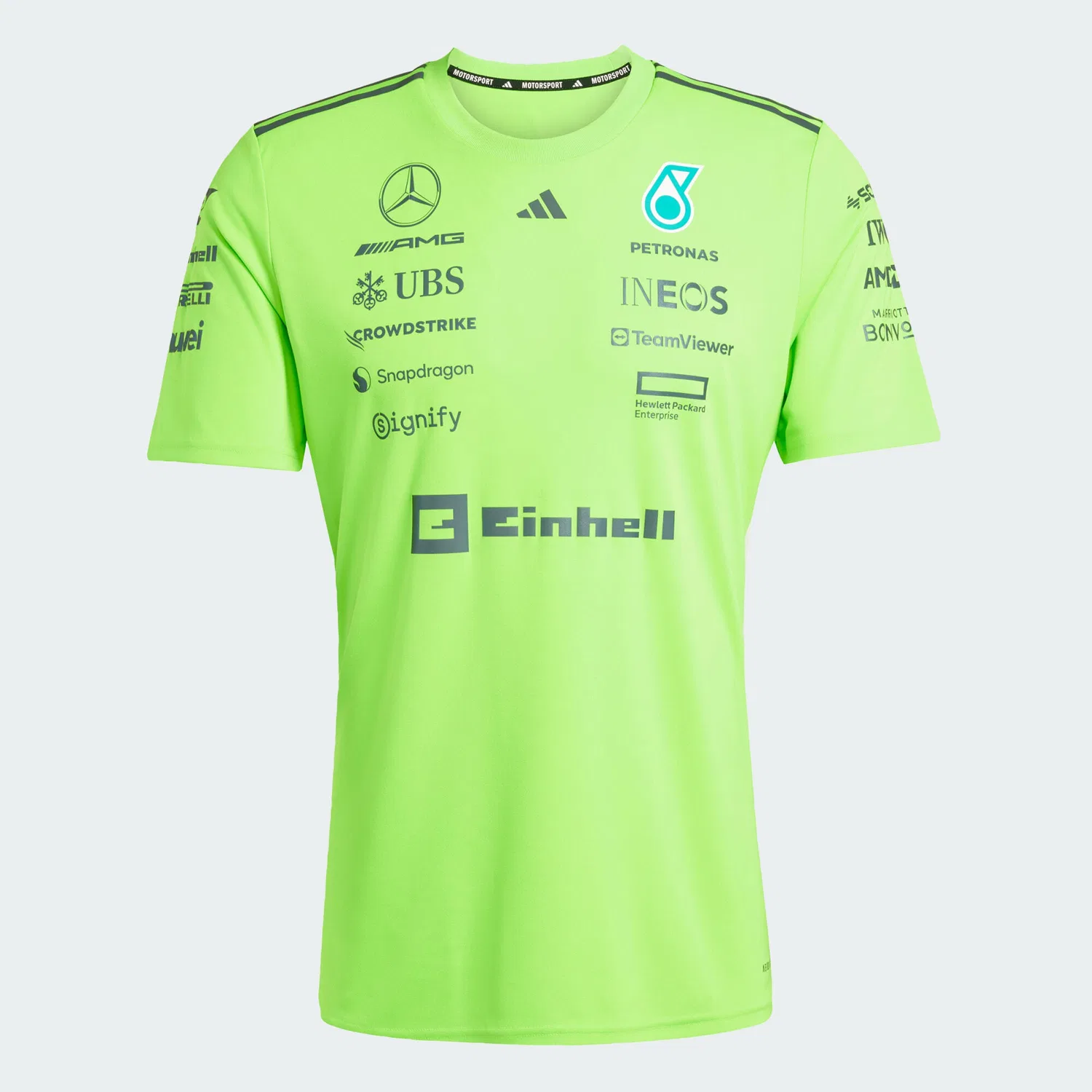 Мужская футболка с принтом MERCEDES - AMG PETRONAS FORMULA ONE TEAM SET-UP T-SHIRT Adidas, Grun Schwarz — фото 2