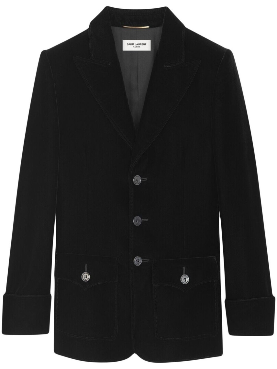 

Saint Laurent однобортный бархатный пиджак, черный