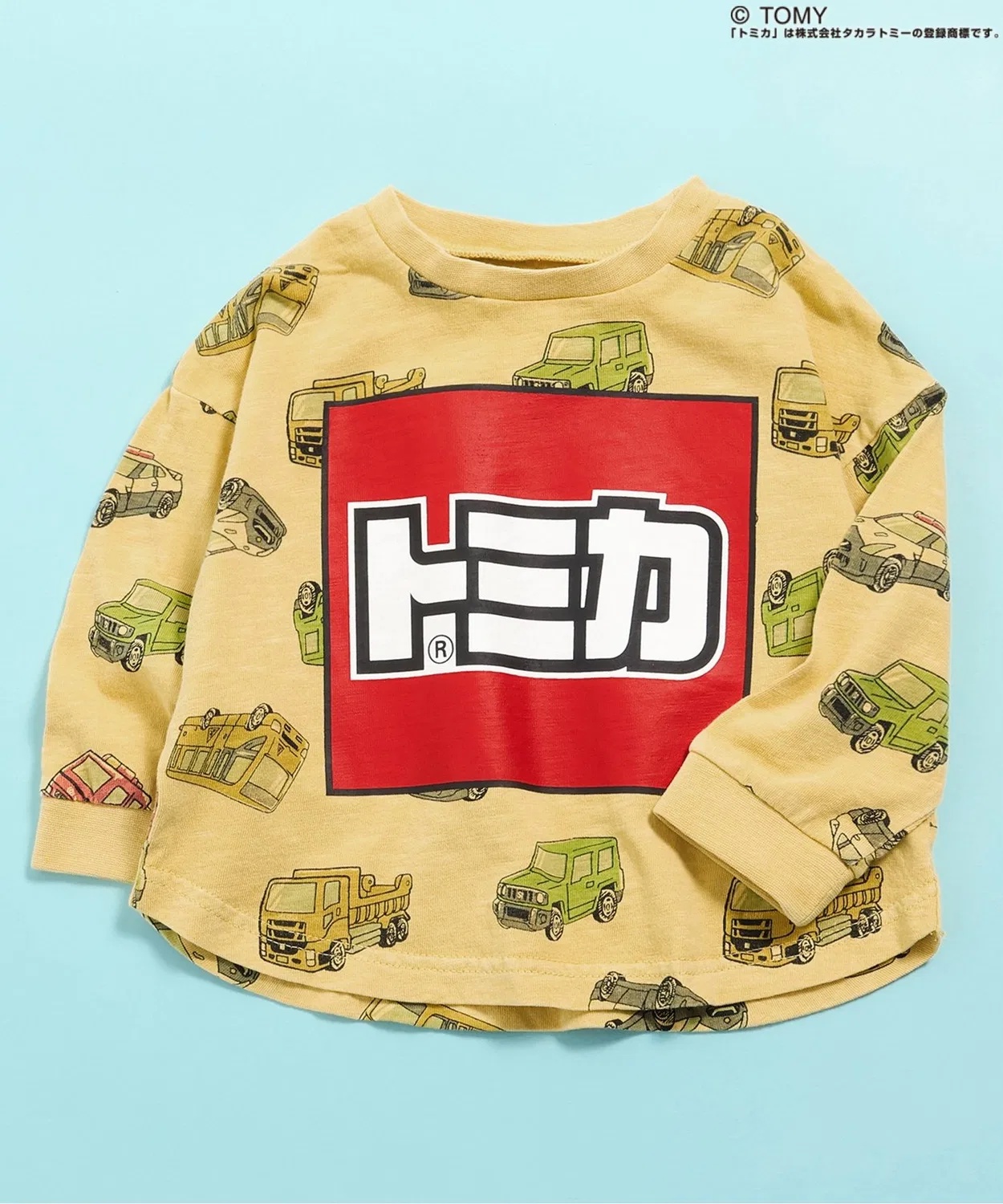 Детская футболка с длинным рукавомс принтом Tomica BIT'Z, Yellow