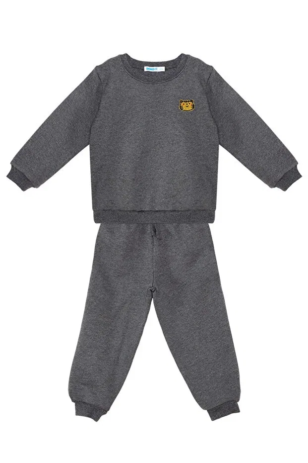 Детский спортивный комплект для мальчиков с вышивкой Denokids, Gray — фото 3