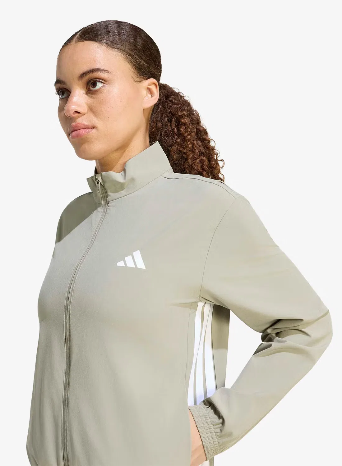 Худи с капюшоном на молнии 3-Stripes Adidas, серебристый — фото 4