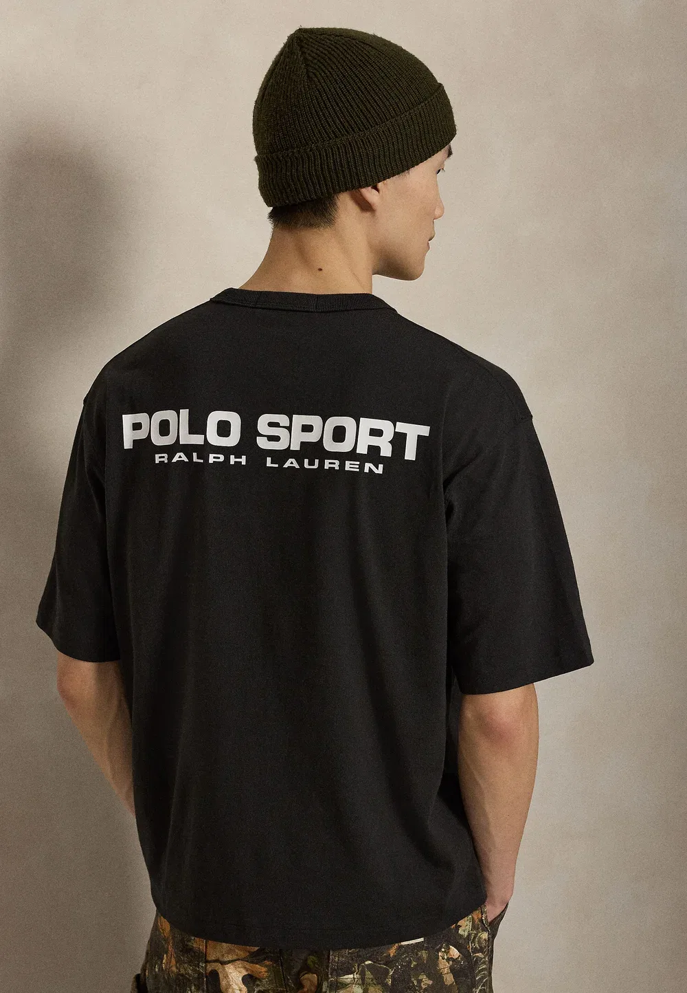 Футболка-Поло свободного кроя, унисекс, с принтом Polo Ralph Lauren, Black Boot