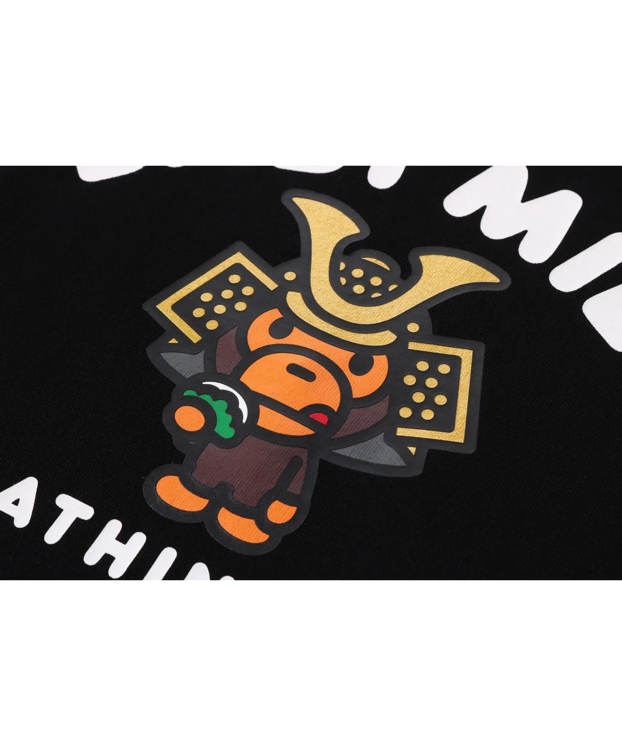 Детская футболка с принтом KABUTO BABY MILO COLLEGE A BATHING APE, Белая — фото 3