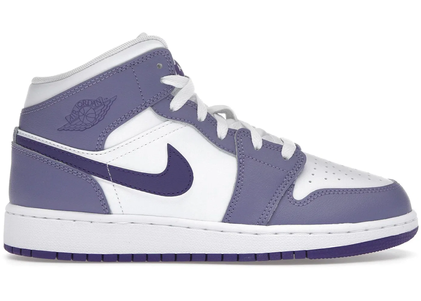 Детские кроссовки с высоким берцем Jordan 1 Mid Jordan, Dusty Amethyst/White/Court Purple