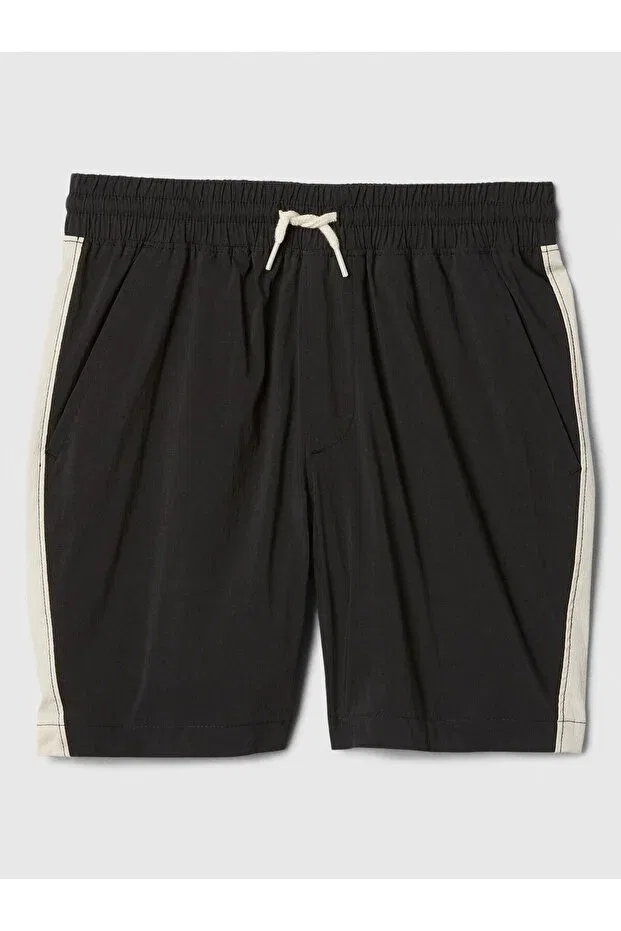 Детские шорты для мальчиков с широкой штаниной Hybrid Colorblock Gap, Black-002