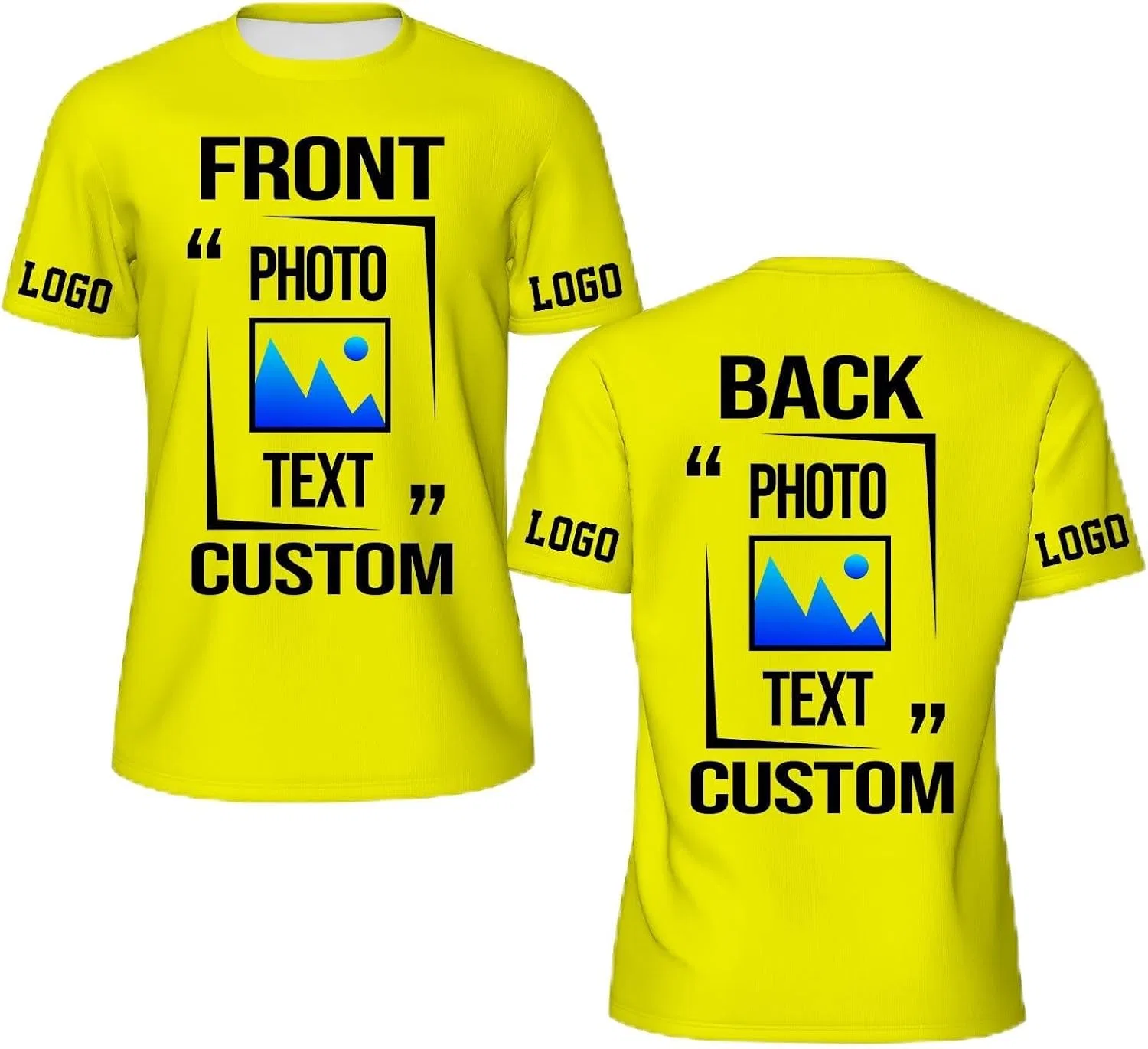 Футболка Regular Fit с принтом Custom, Yellow