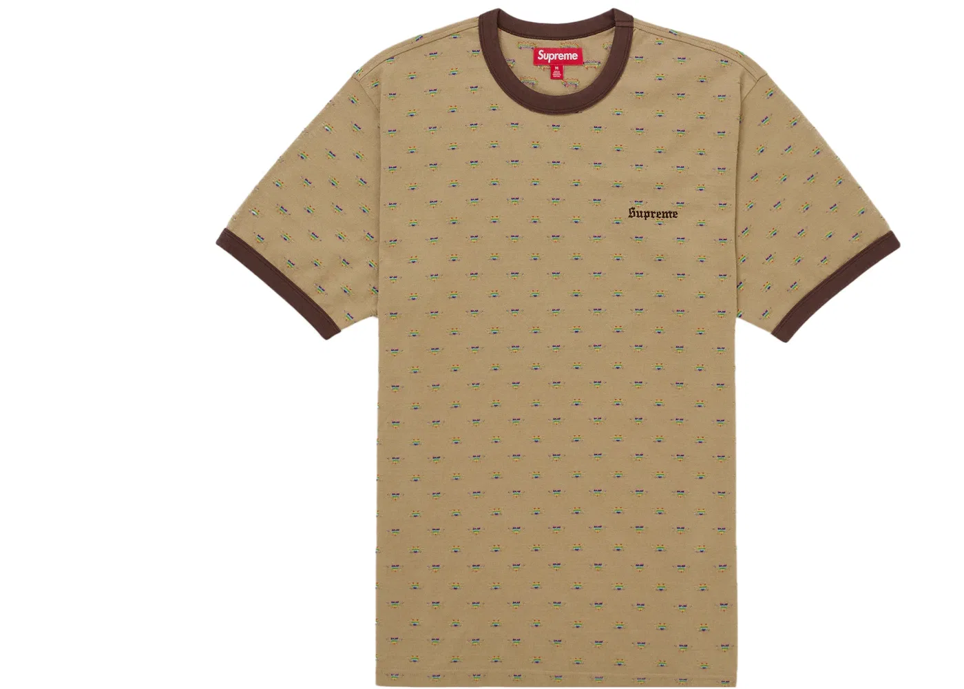 Мужская футболка с интарсией Supreme Hearts Intarsia Ringer Tee Supreme, Brown