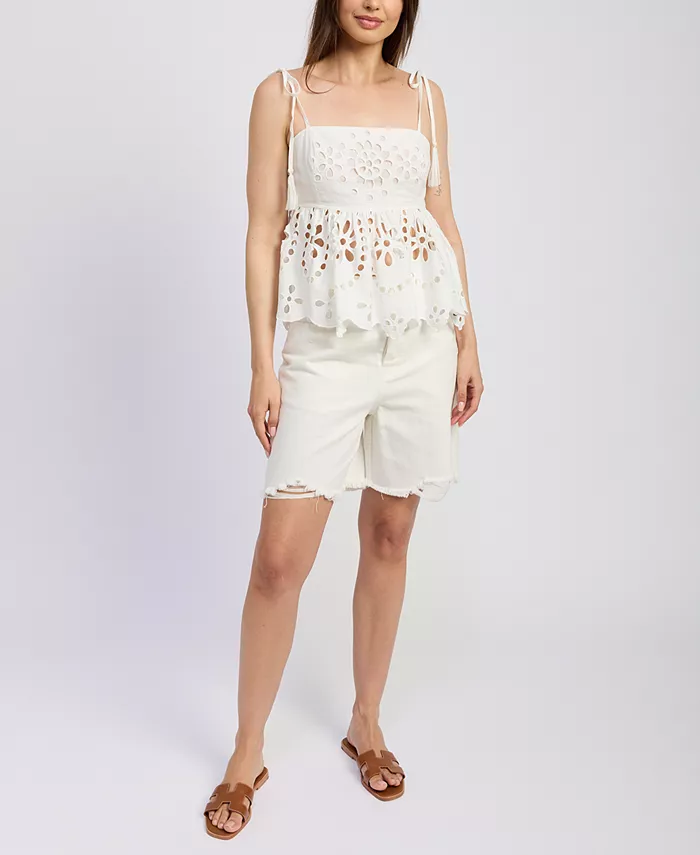 

Женский топ Courtney Cotton Peplum En Saison, белый