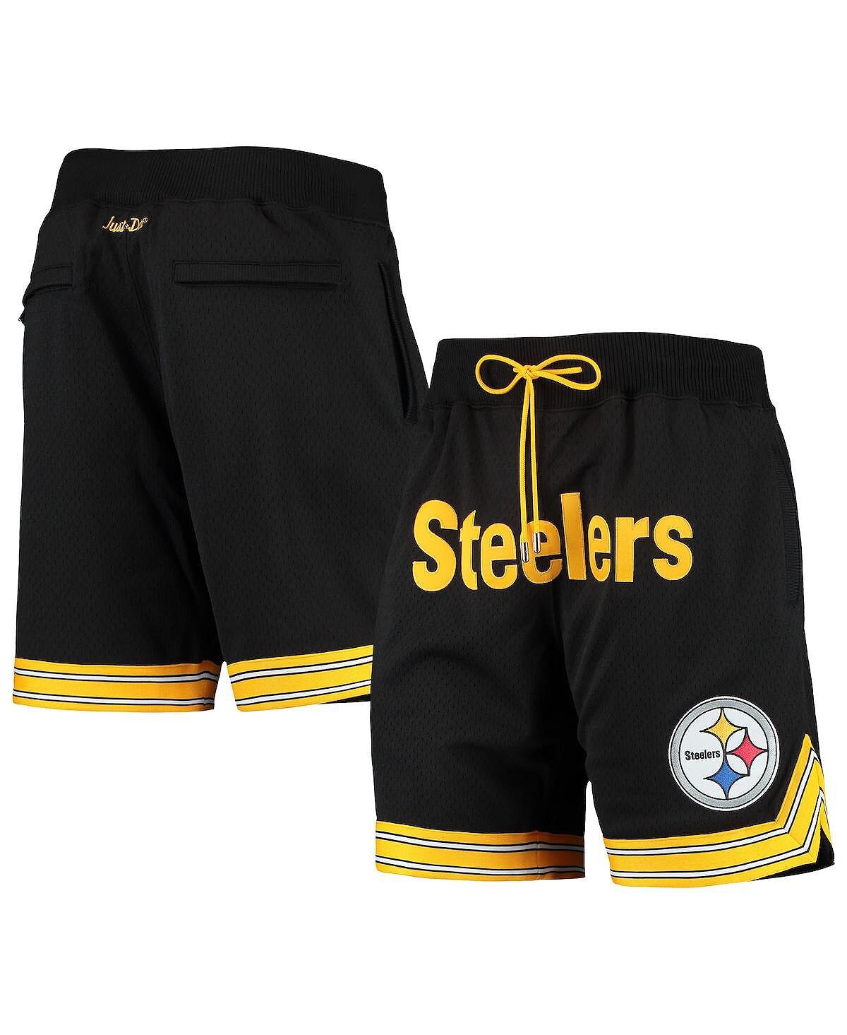 

Мужские черные шорты Pittsburgh Steelers Just Don Gold Rush Mitchell & Ness