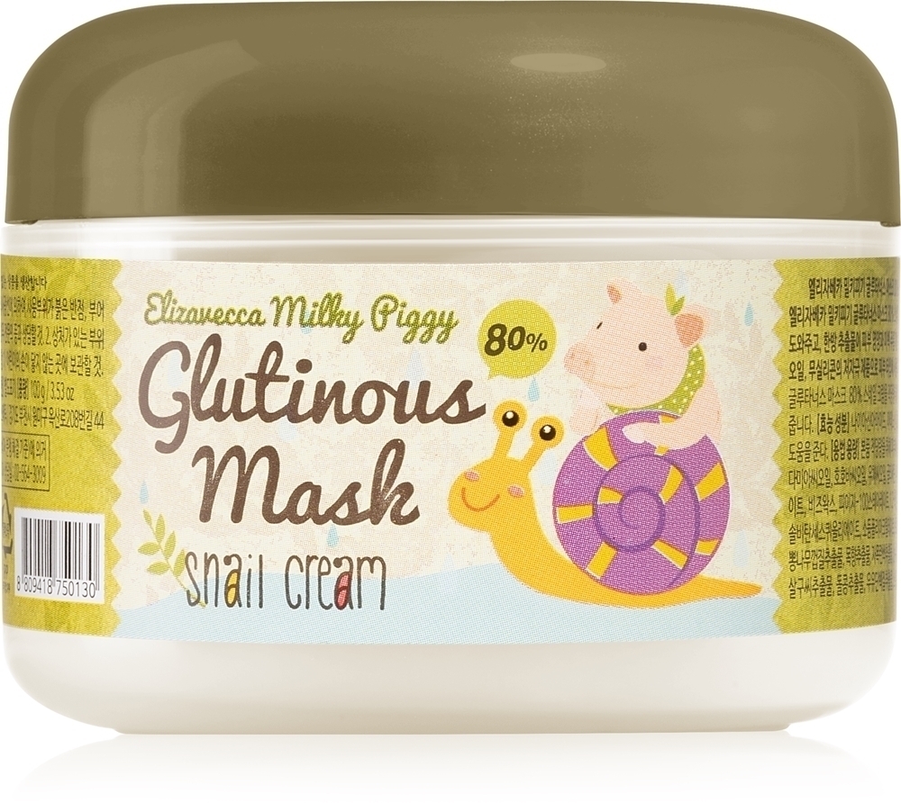

Маска Milky Piggy Glutinous Mask 80% улиточный крем интенсивно увлажняющая и питательная с экстрактом улитки Elizavecca, 100 гр