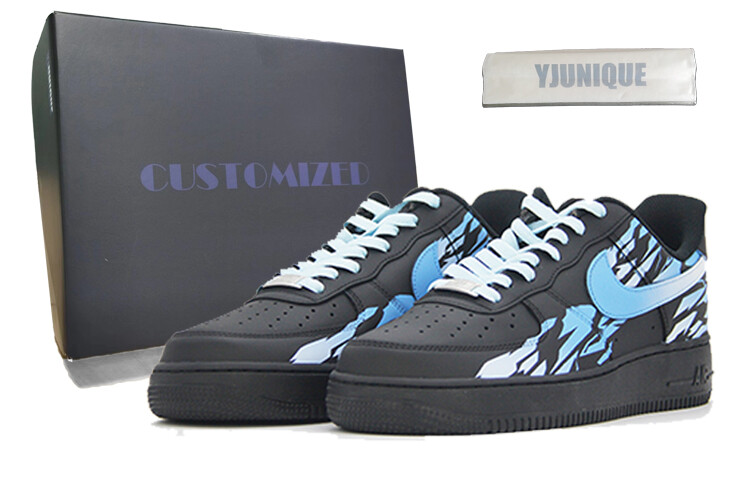 

Кроссовки Nike Air Force 1 Skateboarding Shoes Unisex Low-top Black/Blue, голубой, Синий, Кроссовки Nike Air Force 1 Skateboarding Shoes Unisex Low-top Black/Blue, голубой