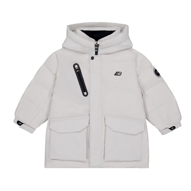 Пуховик FW25 детский New Balance, светло-серый