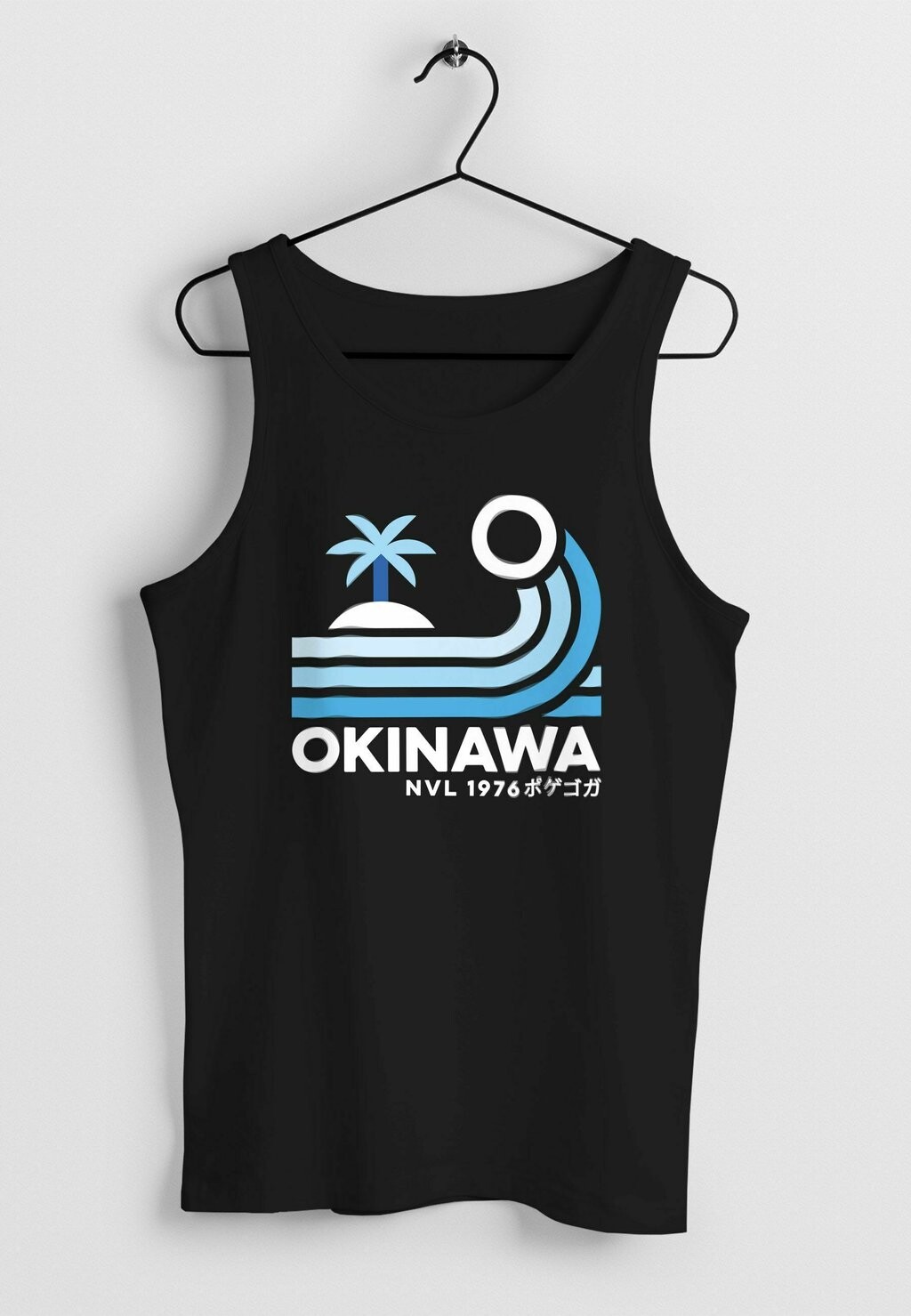 

Топ TANK JAPAN OKINAWA SCHRIFTZUG RETRO PALME WELLE MUSKE Neverless, черный