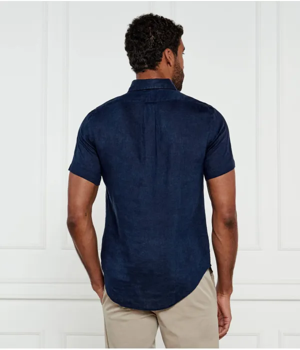 Льняная рубашка Custom fit Polo Ralph Lauren, синий — фото 4
