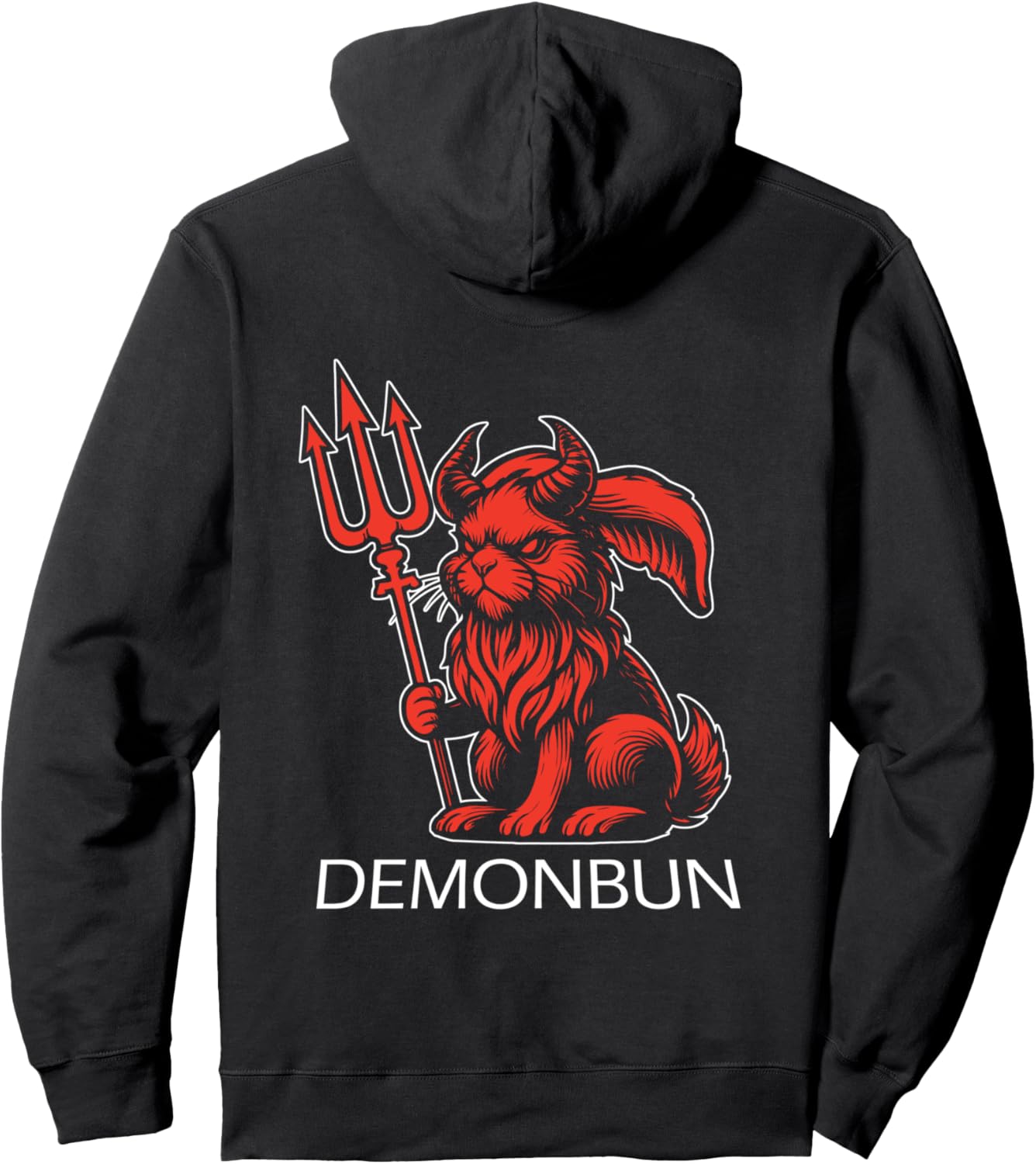 

Толстовка с капюшоном Дьявольский кролик, Сатана, Кролик Funny Satanist Hare Lucifer Bunnies, черный