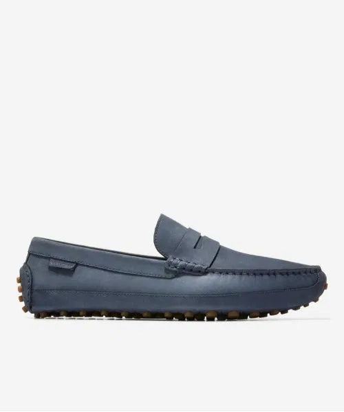 Мужские кожаные лоферы Davis Grand Penny Cole Haan тёмно-синие