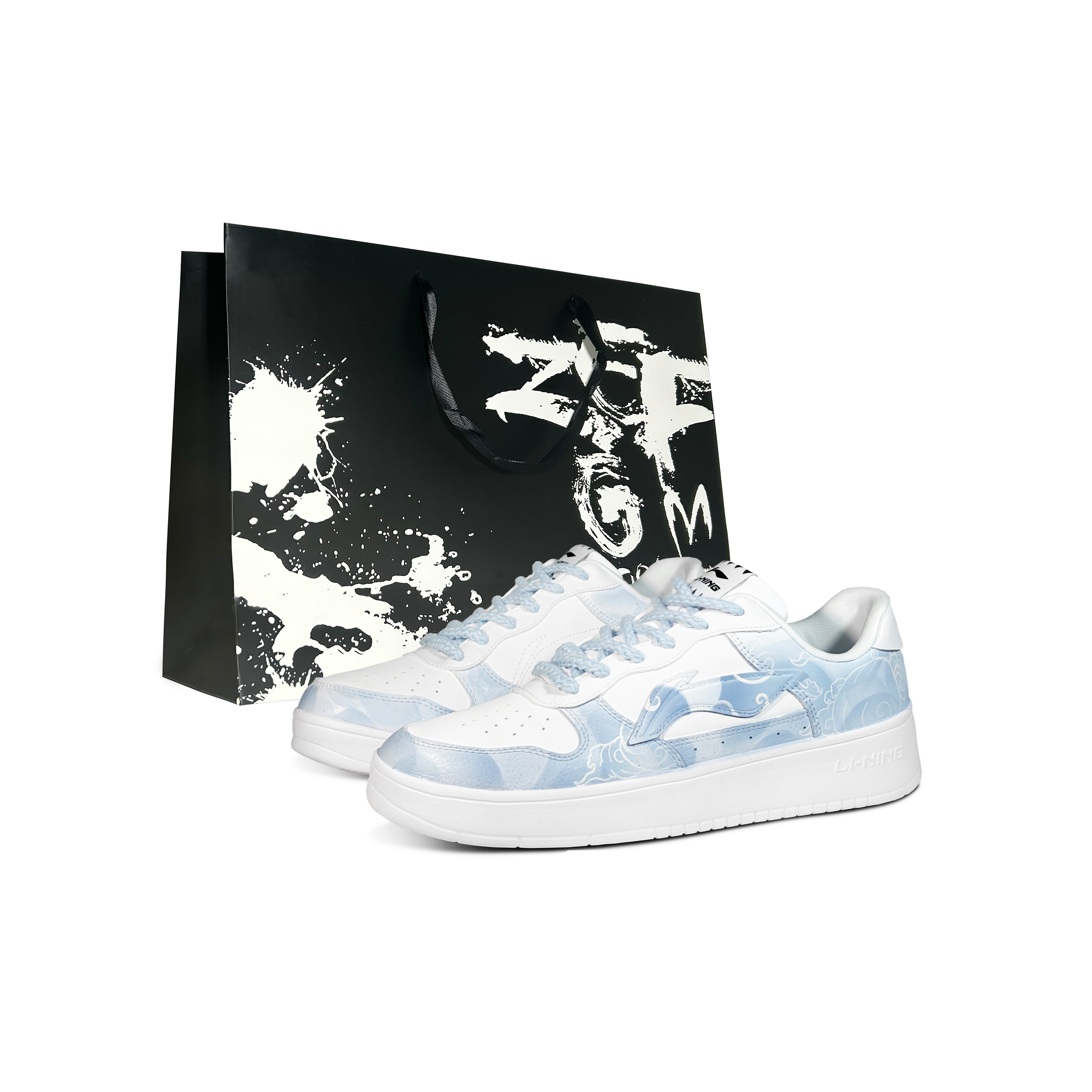 

LINING Кроссовки для скейтбординга Pontoon Boats Cloud Mist Ethereal Low Top, мужские, белые, синие