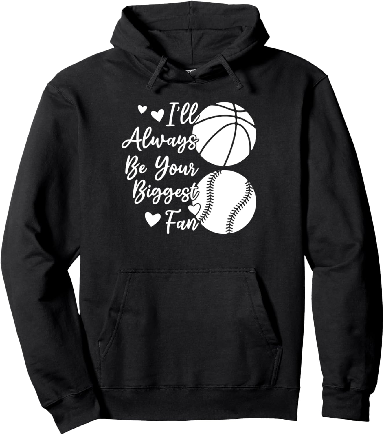 

Я всегда буду твоим самым большим поклонником (толстовка для софтбола) Basketball & Softball Player Gift, черный