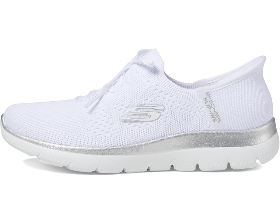 Кроссовки SKECHERS Summits Night Chic Hands Free Slip-Ins, цвет White/ Silver — фото 4