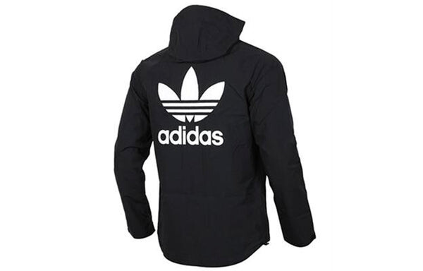 Толстовка adidas originals windbreaker Hooded Jacket Black, черный — фото 2