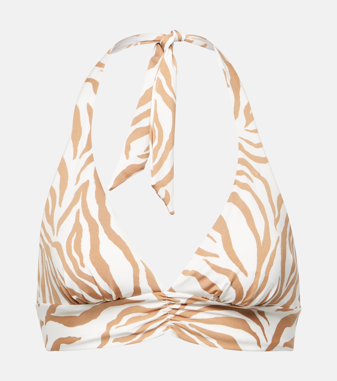 

Верх бикини с принтом зебры Alberta Max Mara, Dis Beige Zebra