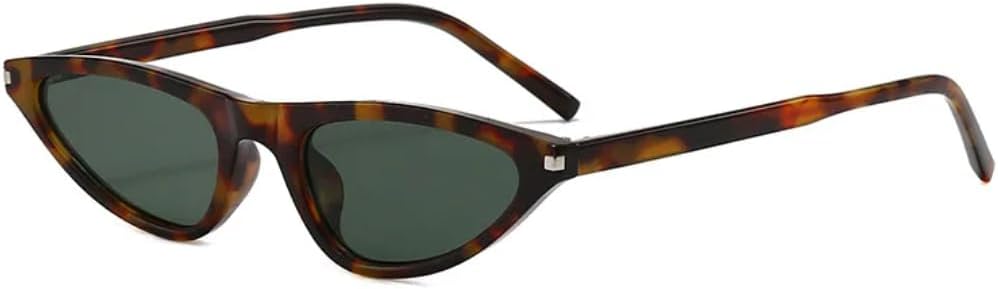 

Солнцезащитные очки с защитой UV400 | Панк-стиль "кошачий глаз" в маленькой оправе | для женщин и мужчин, для занятий спортом на открытом воздухе и вождения DSVIGF, Leopard Green