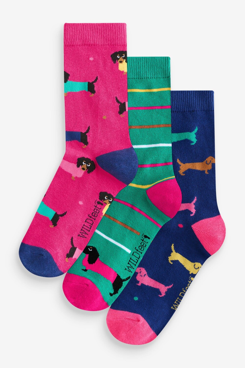 

Носки из коровьей шерсти, 3 упаковки Wild Feet, розовый