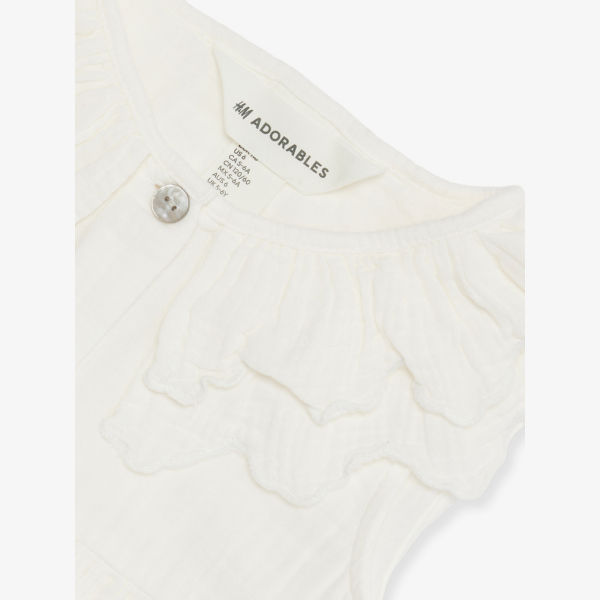 Платье H&M Adorables из хлопкового муслина с оборками 2-10 лет, белый — фото 2