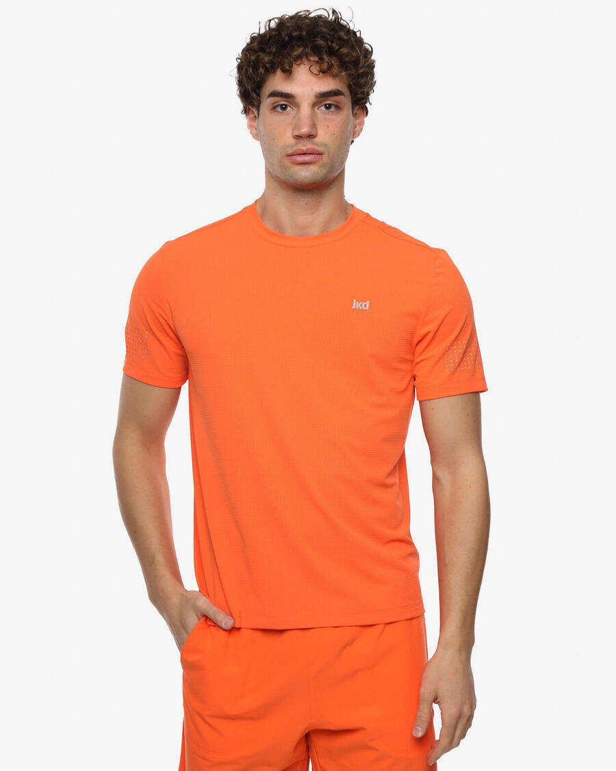 

JAKED Оранжевая синтетическая фитнес-футболка для мужчин