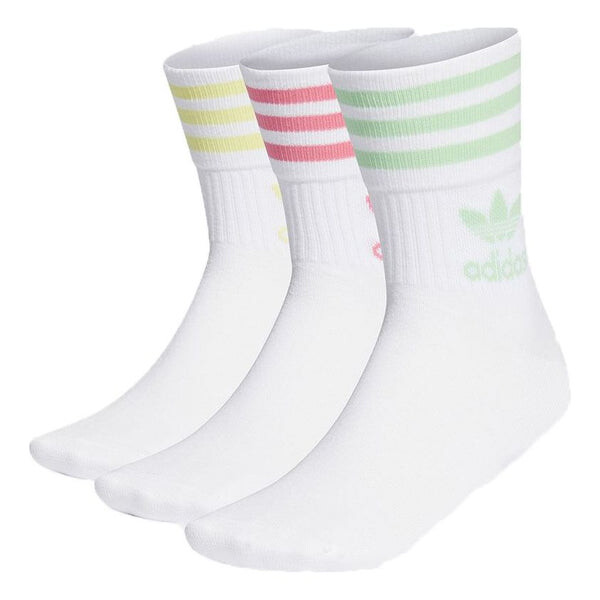 

Носки оригиналы наслаждаются летними носками средней длины, 3 пары Adidas, белый