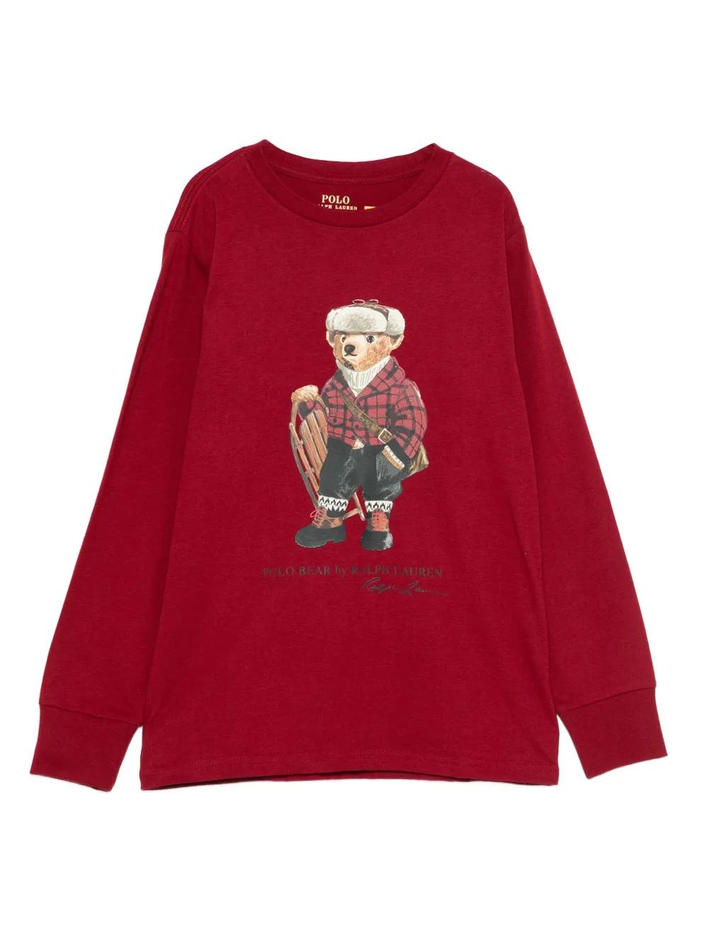 

Свитшот с медведем Поло Polo Ralph Lauren Kids, красный